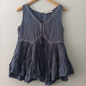 Abercrombie & Fitch Blue Studded Eyelet Y2K Top M